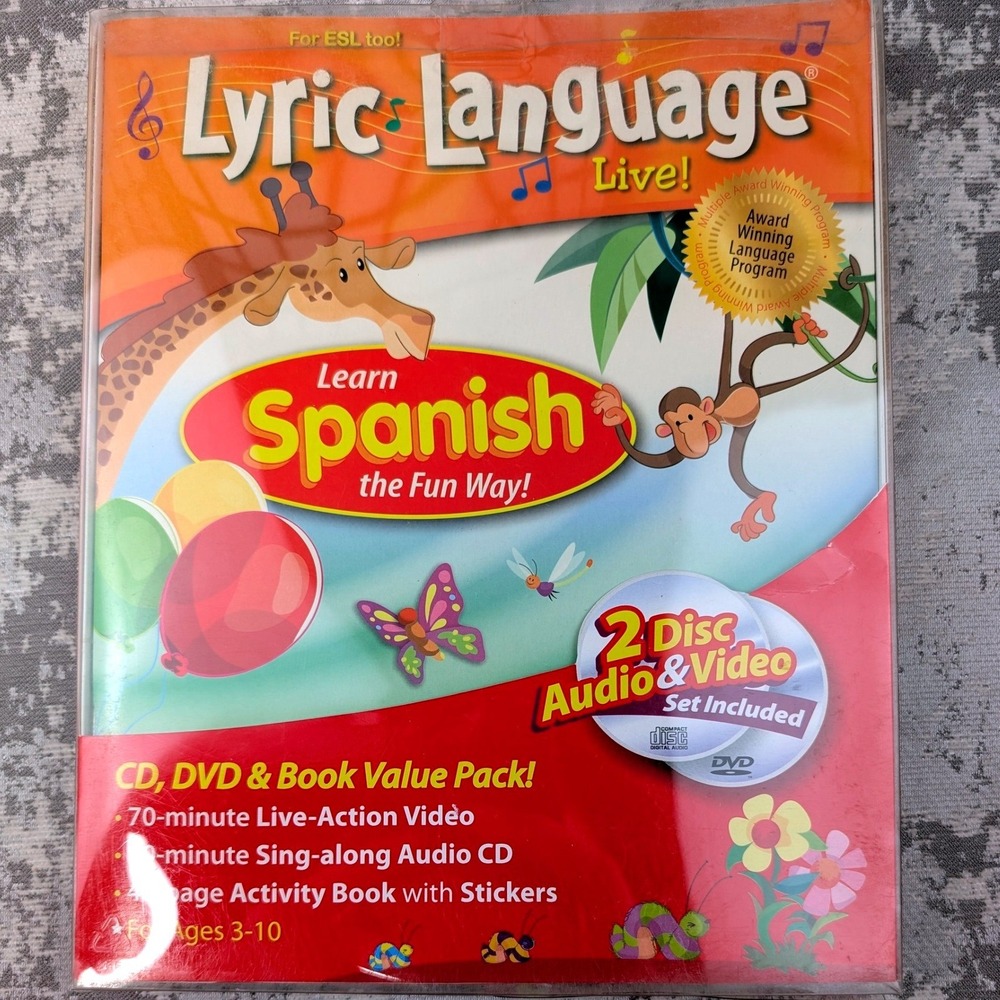 Lyric Language Live! Learn Spanish Kids DVD CD Book Value Pack Penton Overseas